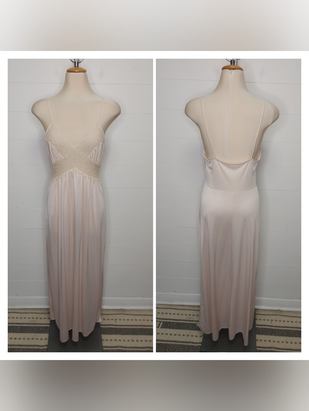 Vintage Light Pink Lace Slipdress Size M - Picture 2 of 9